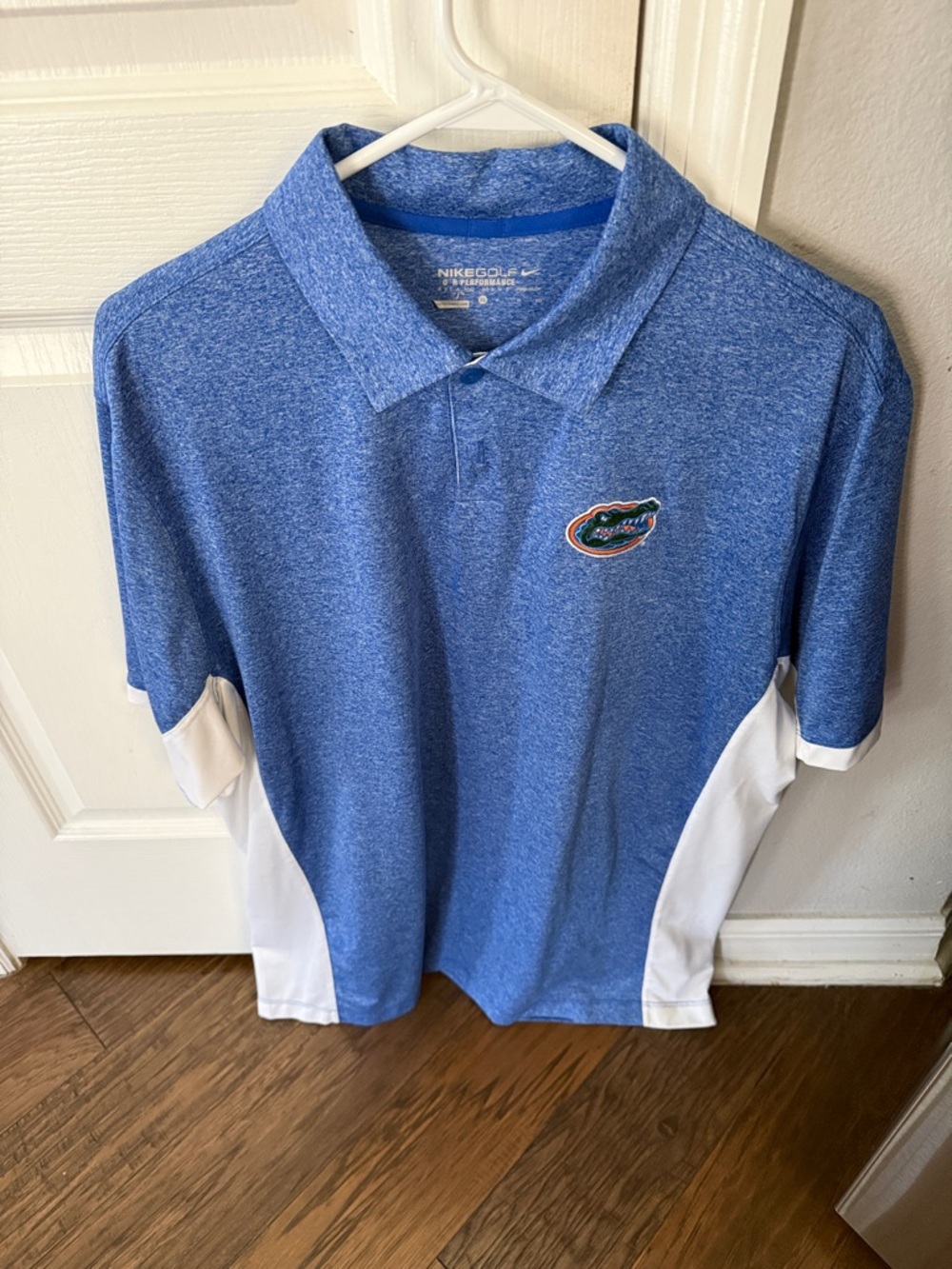 Nike Blue Heather Golf Polo with Team Crest